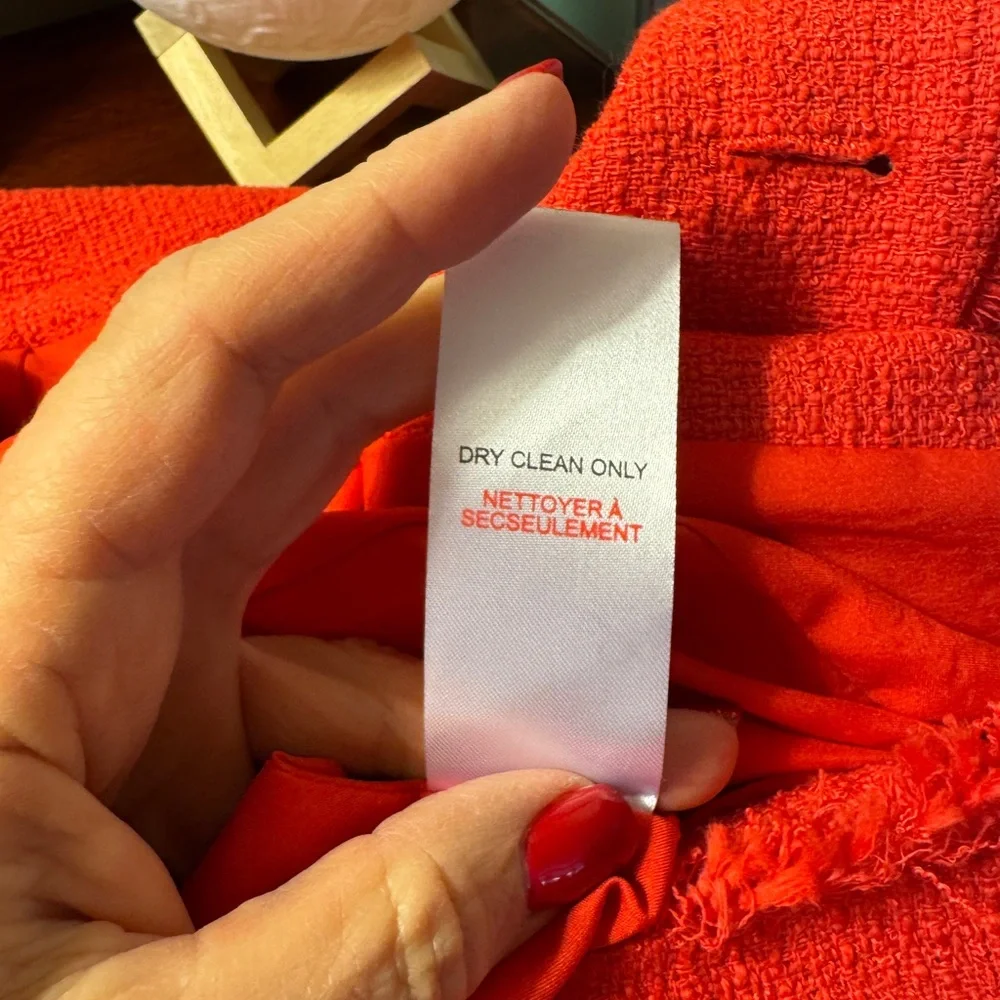 NWT House of Harlow woven double breasted coral red blazer jacket. Size S - Picture 9 of 9